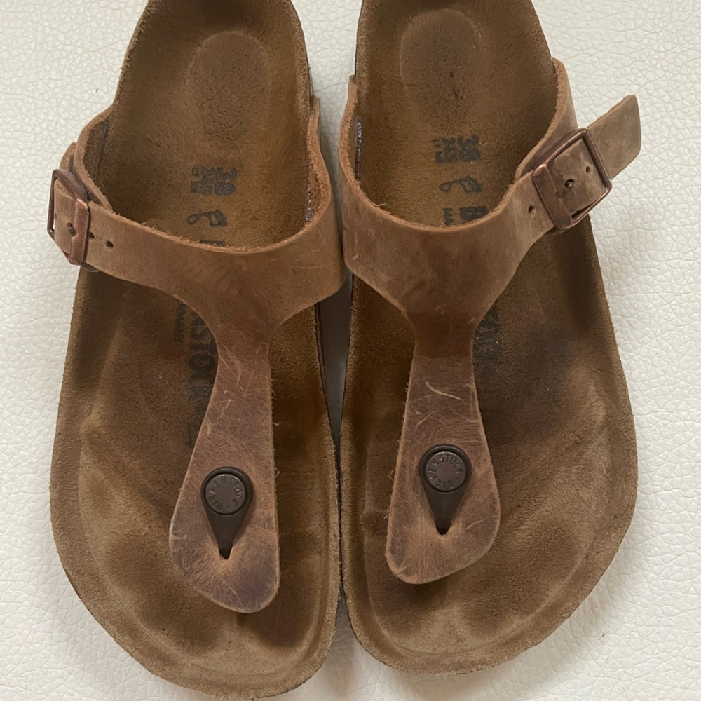Birkenstock Gizeh brown leather 38